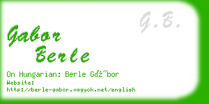 gabor berle business card